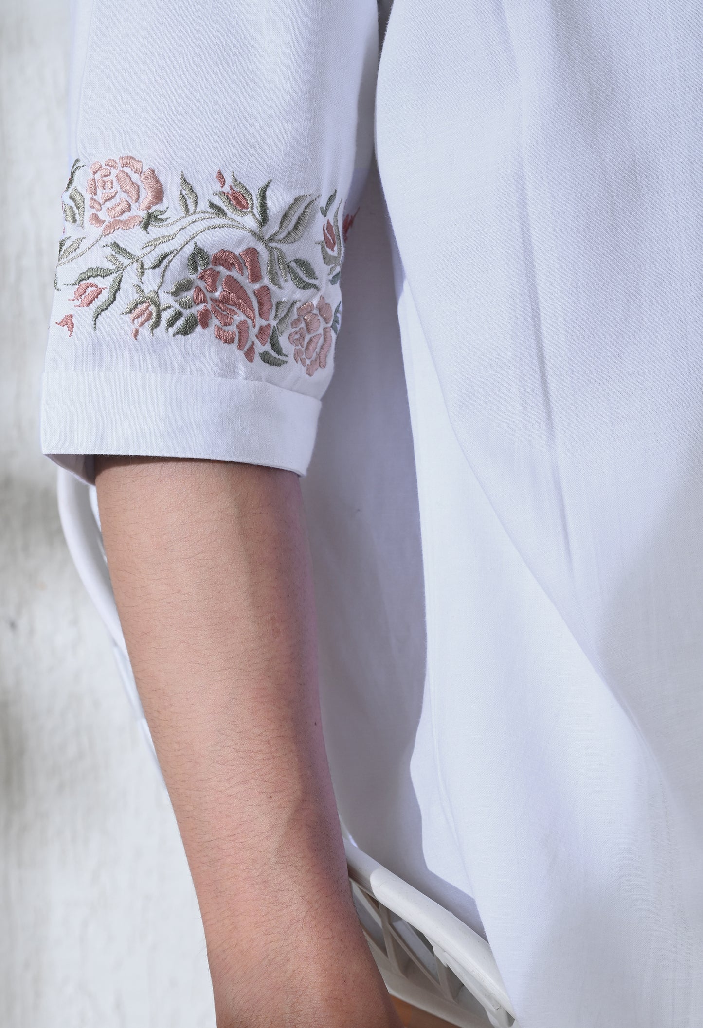 White Vintage Floral Shirt