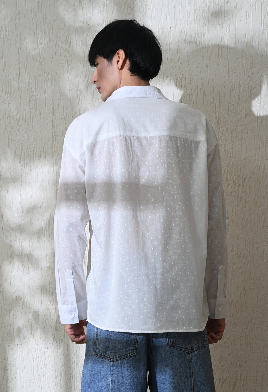 Men's Floral Chintz embroidered shirt in white – La Moon