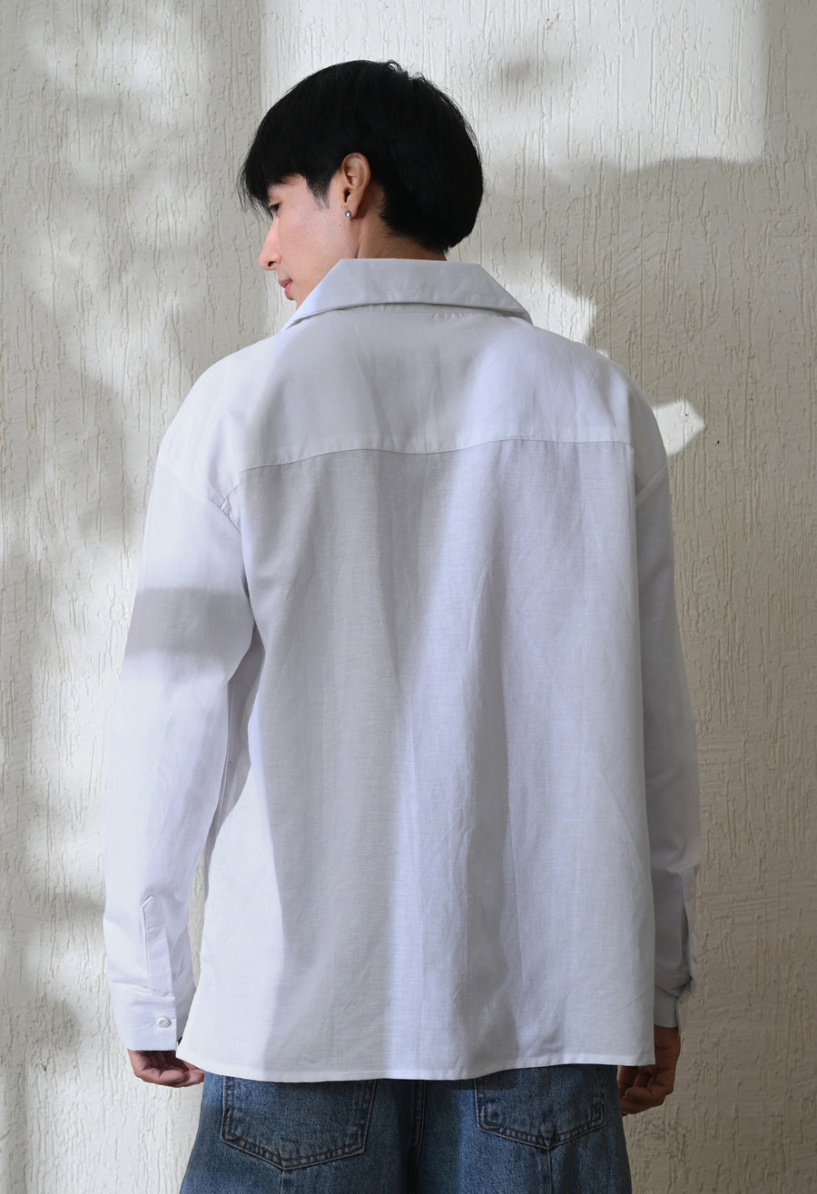 Men's Botanic Affair embroidered shirt in white – La Moon