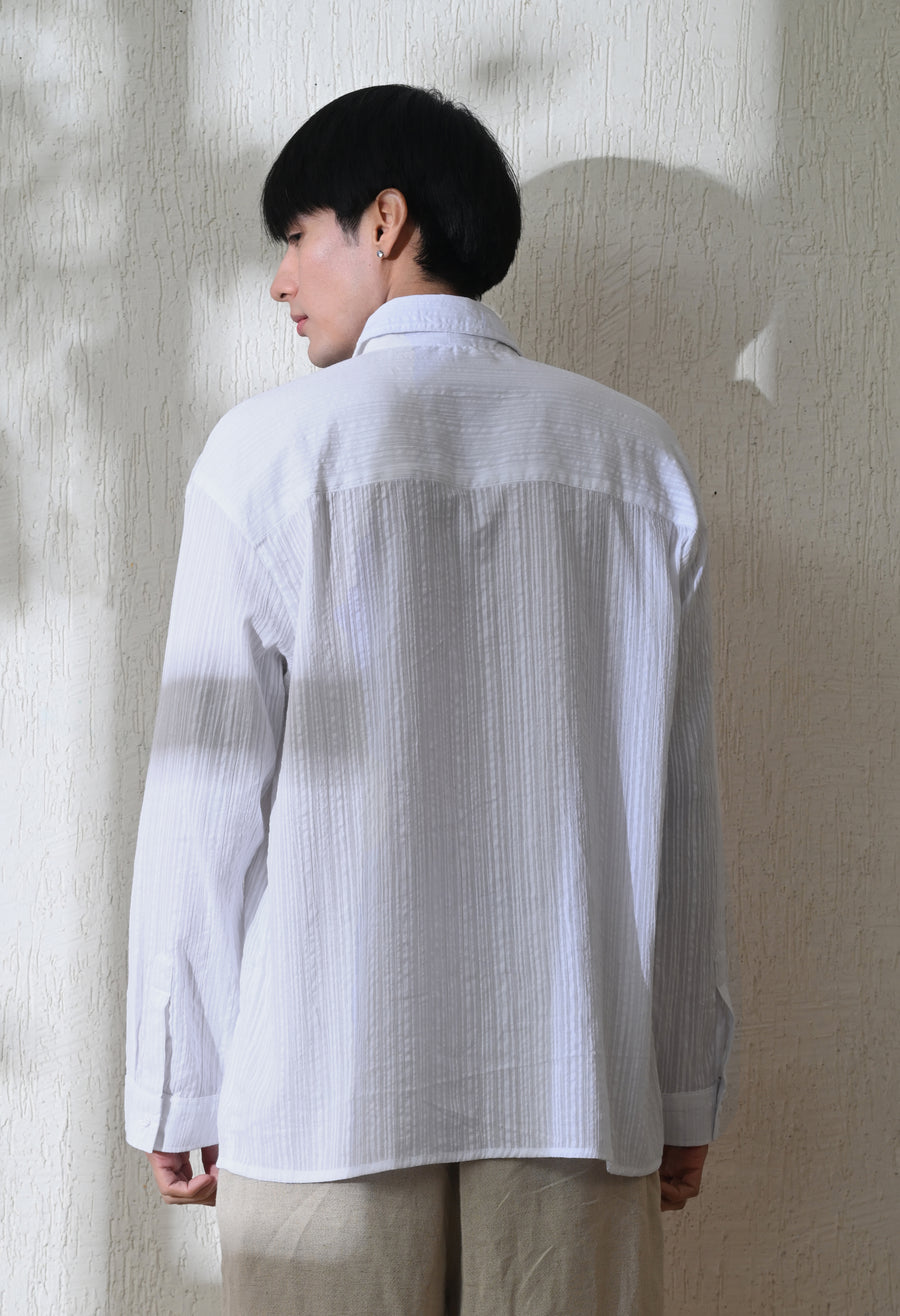 Men's Island Trail embroidered shirt in white – La Moon