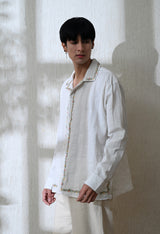 Men's Edge Floral embroidered shirt in white – La Moon
