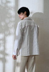 Men's Edge Piping shirt in white – La Moon