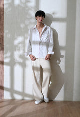 Men's Edge Piping shirt in white – La Moon