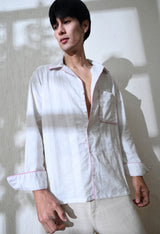 Men's Edge Piping shirt in white – La Moon