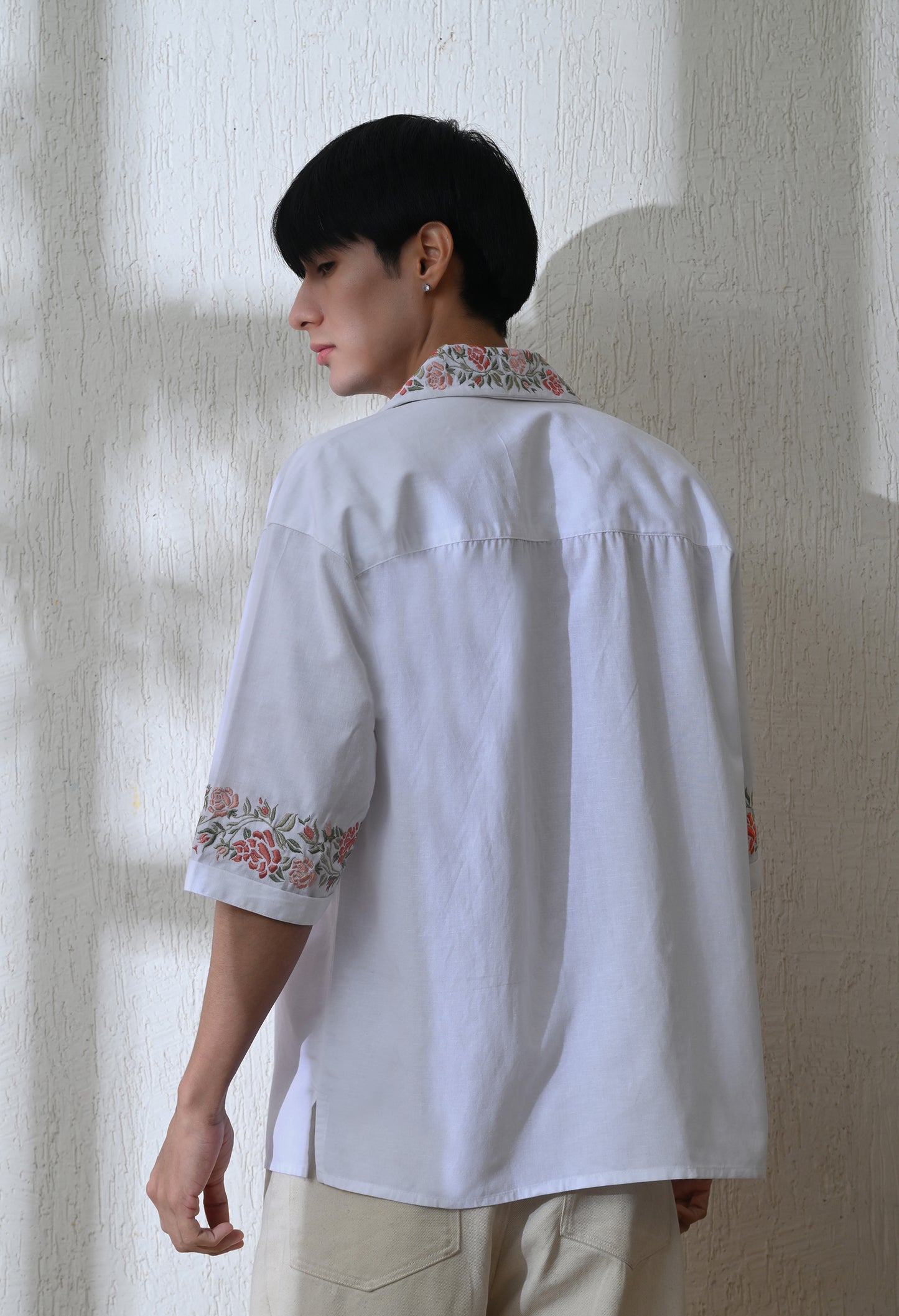 White Vintage Floral Shirt