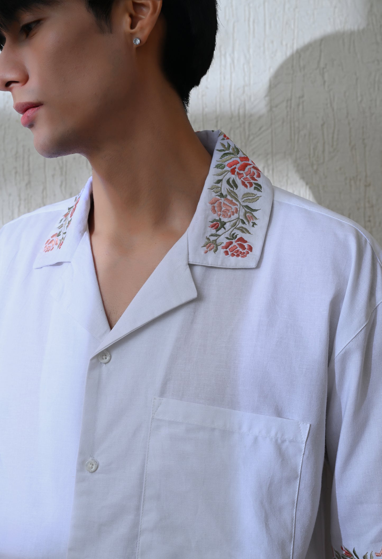 White Vintage Floral Shirt