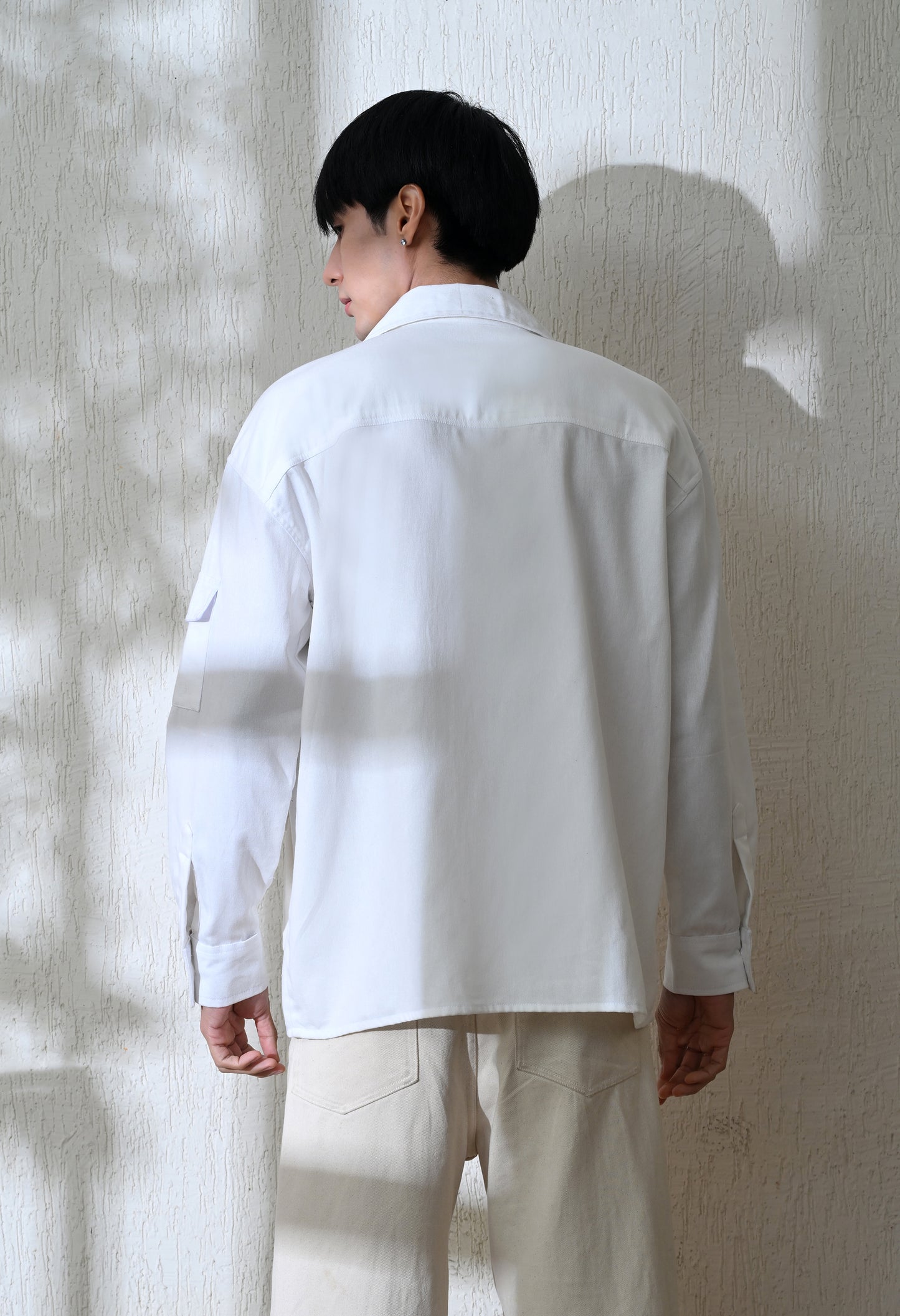 White Urban Safari Cargo Shirt