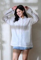 Women's Chintz Bloom embroidered shirt in white – La Moon