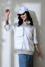 Women's Urban Safari Cargo shirt in white – La Moon