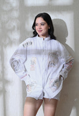 Women's Secret Meadow embroidered shirt in white – La Moon
