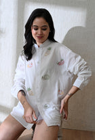 Women White Fruit Vista Embroidered Shirt