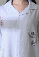 Women's Floral Whisper shirt in white – La Moon
