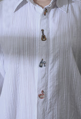 Women's Island Trail embroidered shirt in white – La Moon