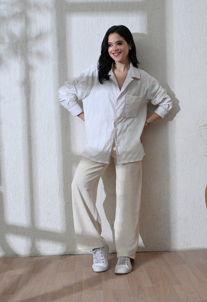 White Edge Piping Shirt