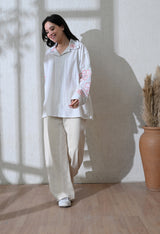 Women's Floral Parade embroidered shirt in white – La Moon