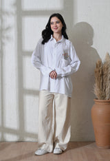 Women's Garden Muse embroidered shirt in white – La Moon