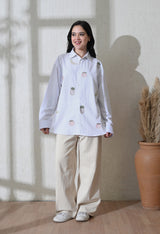 Women's Fruit Punch embroidered shirt in white – La Moon