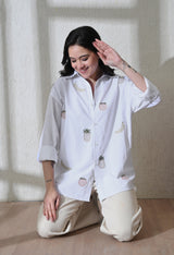 Women's Fruit Punch embroidered shirt in white – La Moon