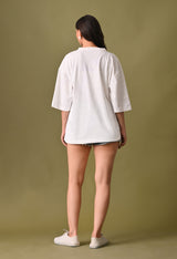 Women off white beach day embroidered unisex tshirt