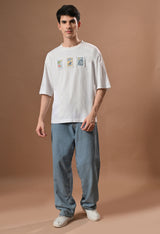 Men off white beach day embroidered unisex tshirt