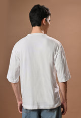 Men off white beach day embroidered unisex tshirt