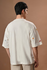 Men off white everyday embroidered unisex tshirt