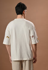 Men off white 90skid  embroidered unisex tshirt