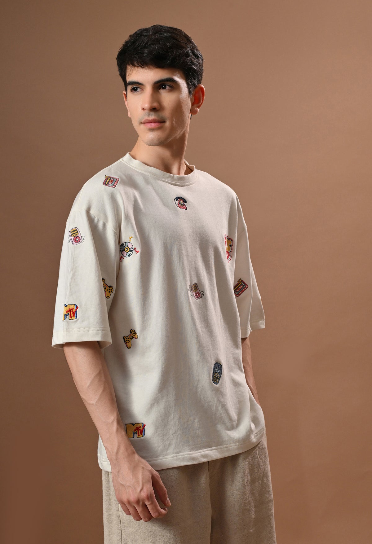 Men off white 90skid  embroidered unisex tshirt