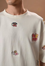 Men off white 90skid  embroidered unisex tshirt