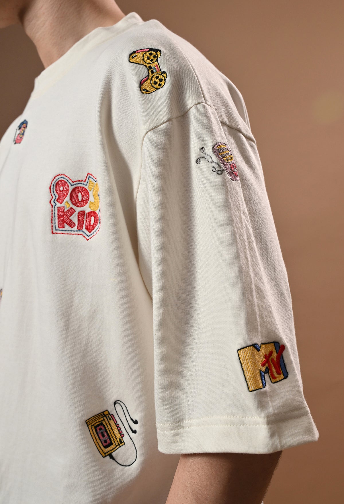 Men off white 90skid  embroidered unisex tshirt
