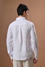 Men white linen regular fit unisex shirt