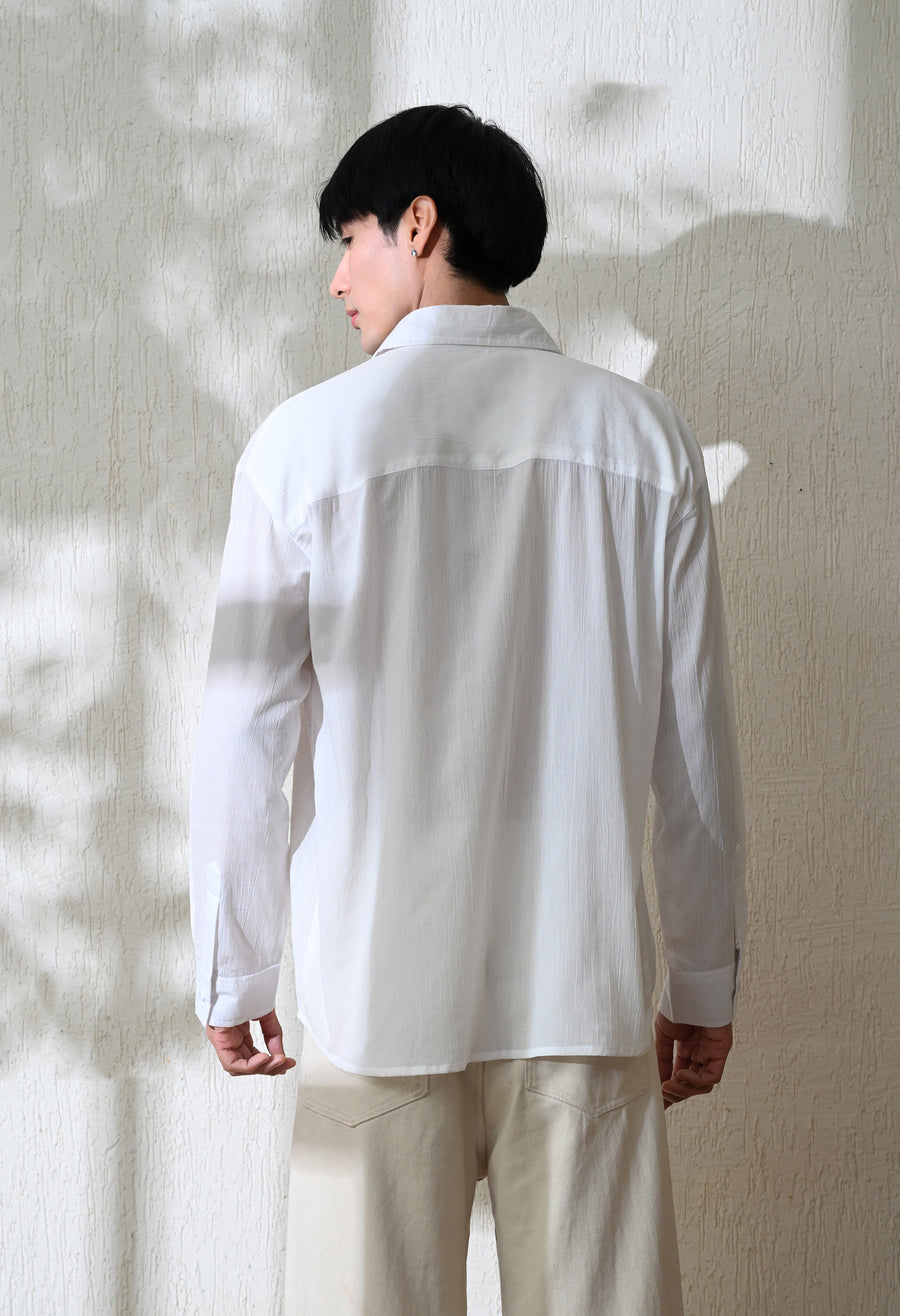 Men's Penguin Parade embroidered shirt in white – La Moon