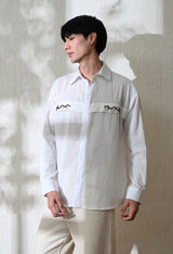 Men's Penguin Parade embroidered shirt in white – La Moon