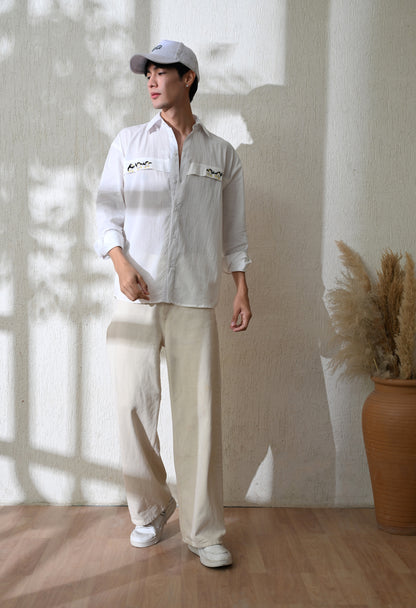 White Penguin Parade Embroidered Shirt