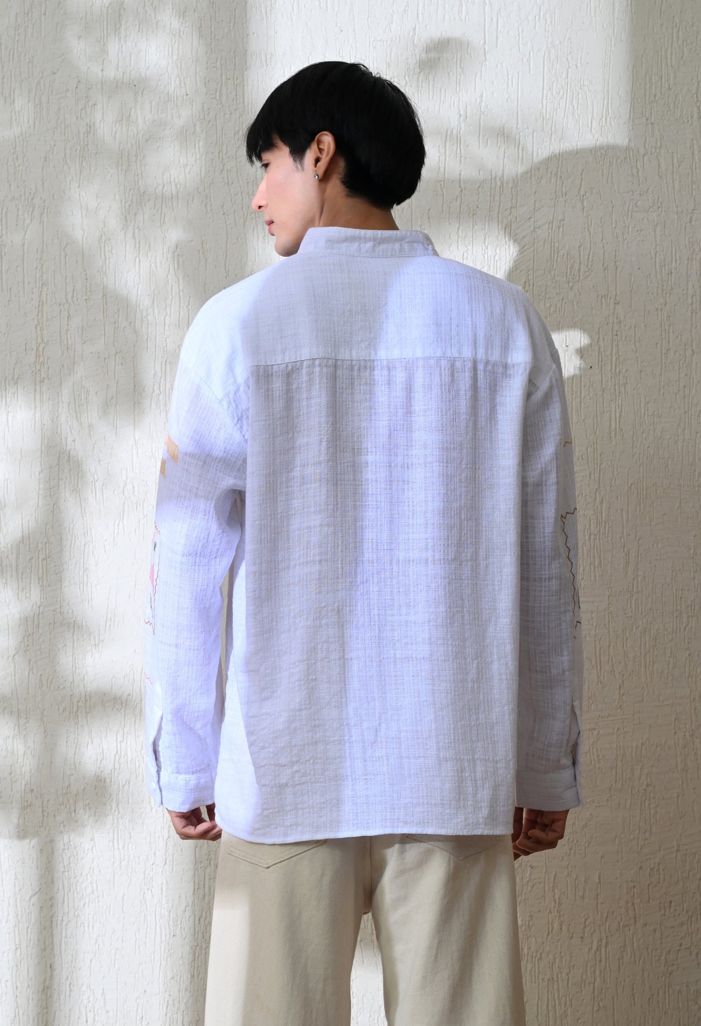 White Secret Meadow Embroidered Shirt