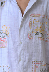 Men's Secret Meadow embroidered shirt in white – La Moon