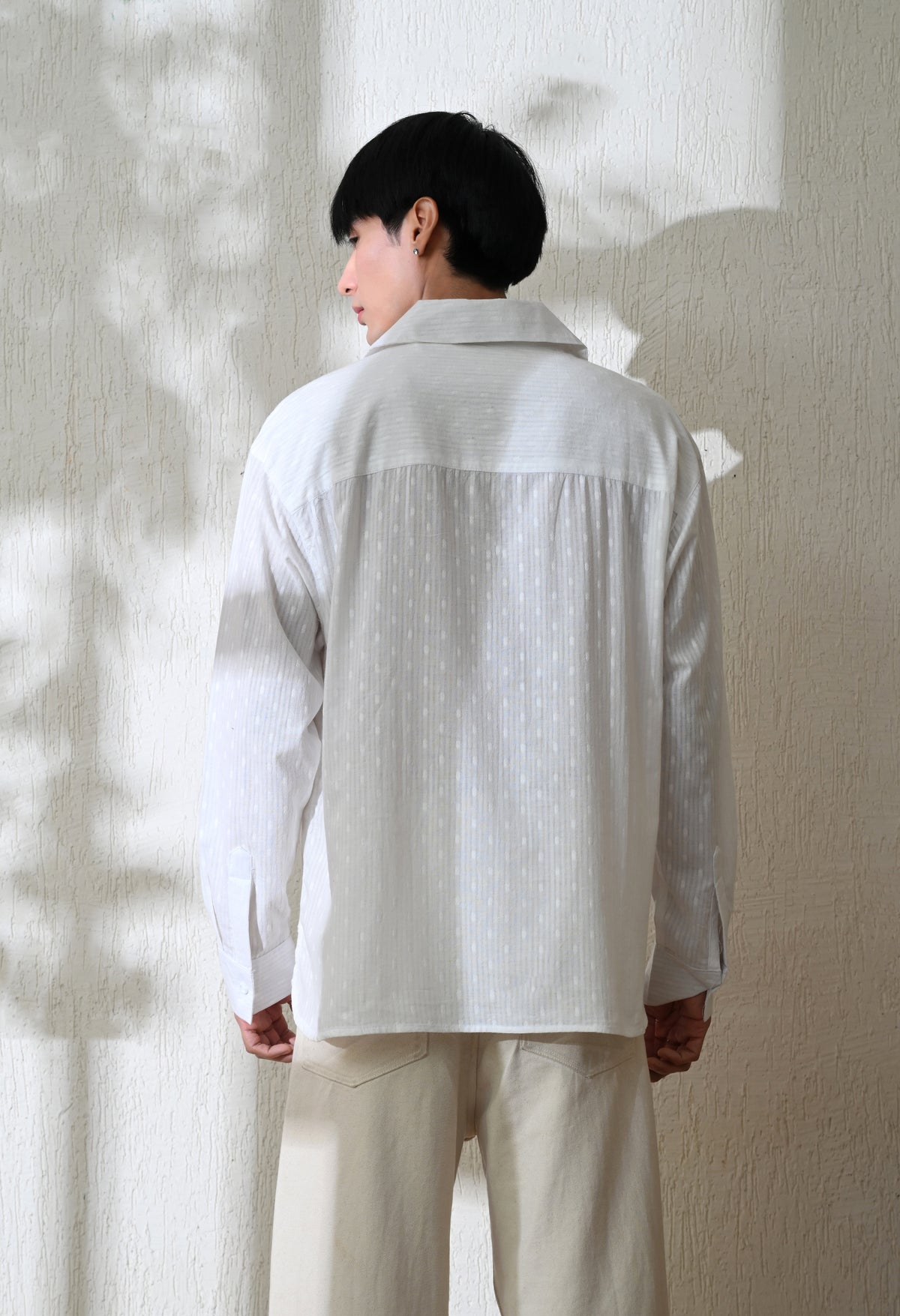 Men's Pocket Posy embroidered shirt in white – La Moon
