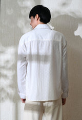 Men's Pocket Blossom embroidered shirt in white – La Moon