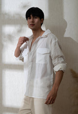 Men's Spring Bloom embroidered shirt in white – La Moon