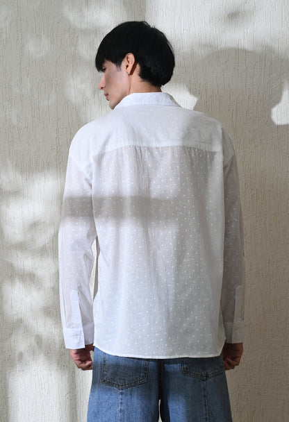 White Floral Chintz Embroidered Shirt