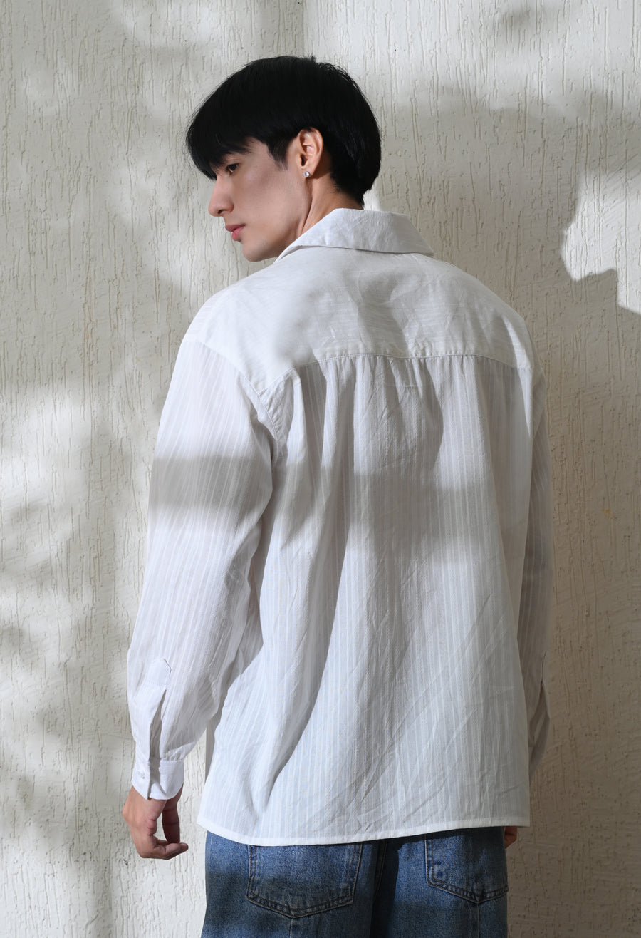 Men's Garden Bloom embroidered shirt in white – La Moon