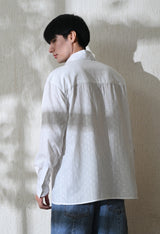 Men's Blue Blossom embroidered shirt in white – La Moon