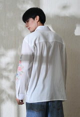 Men's Chintz Bloom embroidered shirt in white – La Moon