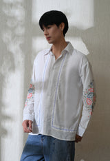 Men's Chintz Bloom embroidered shirt in white – La Moon