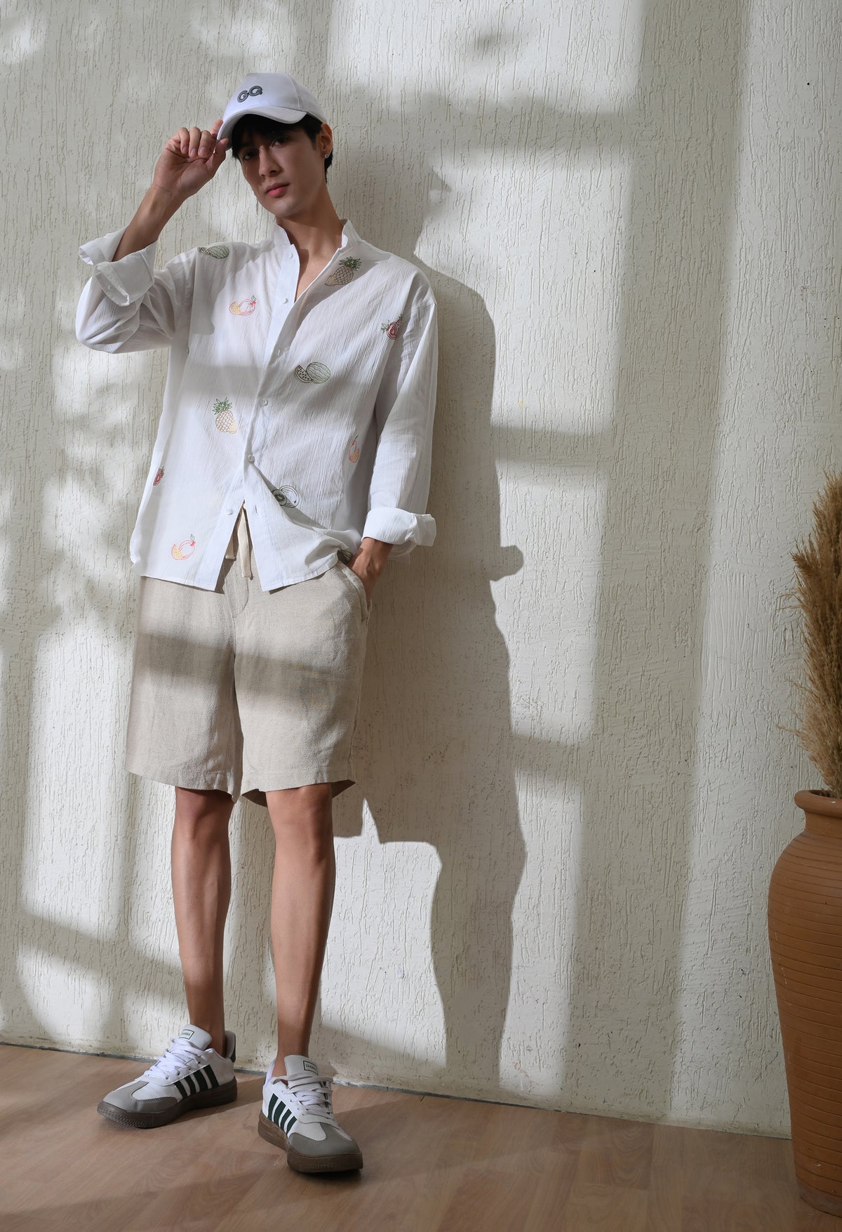 Men's Fruit Vista embroidered shirt in white – La Moon