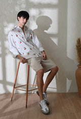 Men's Cherry Pop embroidered shirt in white – La Moon