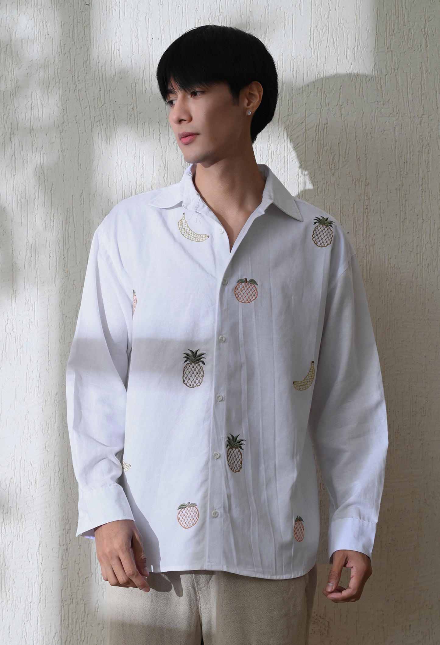 White Fruit Punch Embroidered Shirt