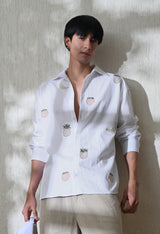 Men's Fruit Punch embroidered shirt in white – La Moon