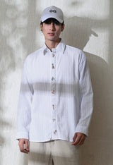 Men's Island Trail embroidered shirt in white – La Moon