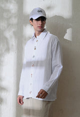 Men's Island Trail embroidered shirt in white – La Moon